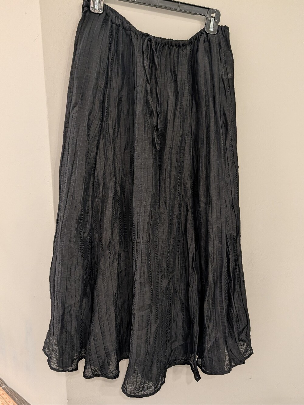 NWT J. Crew Linen Crinkle Black Drawstring Skirt Women's Size Small